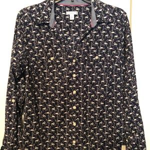 Navy long sleeve shirt with Swan motif